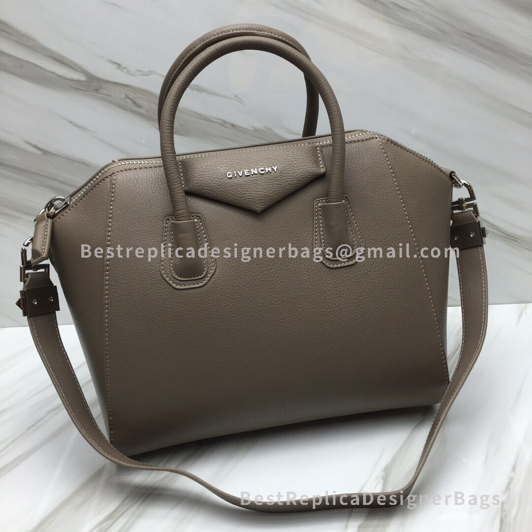 Givenchy Medium Antigona Bag Gray In Grained Goatskin SHW 2-29909